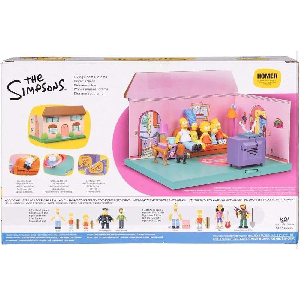 The Simpsons Living Room Diorama Playset Jakks Pacific Homer Simpson Figure NEW‎